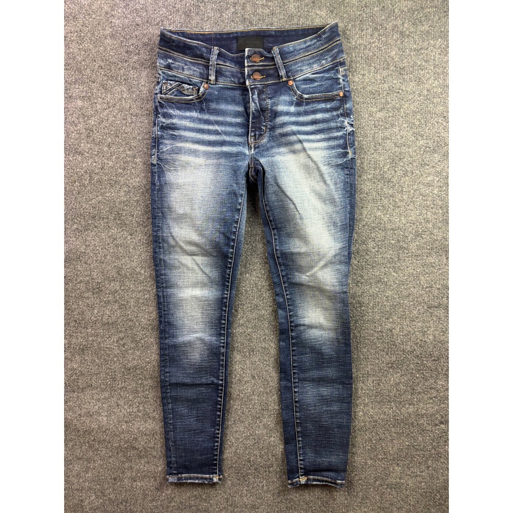Buckle Black Fit No 53 Ankle Skinny Jeans Womens 26 Blue High Rise Stretch Denim